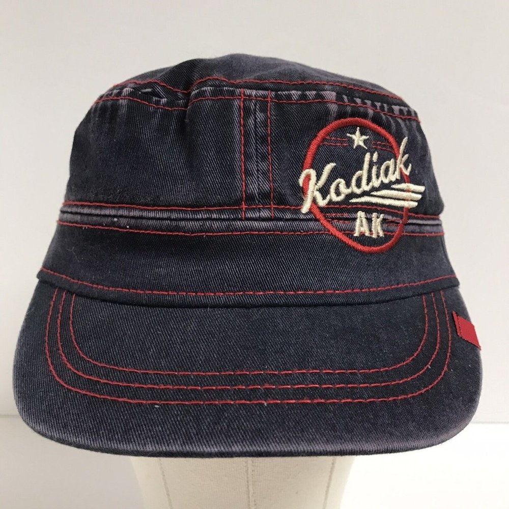 Kodiak AK Alaska Blue Military Style Adjustable Hat